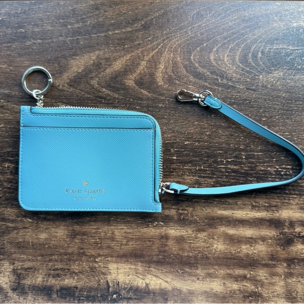 kate spade new york Zip Card Holder Wristlet in Blue - Picture 8 of 12